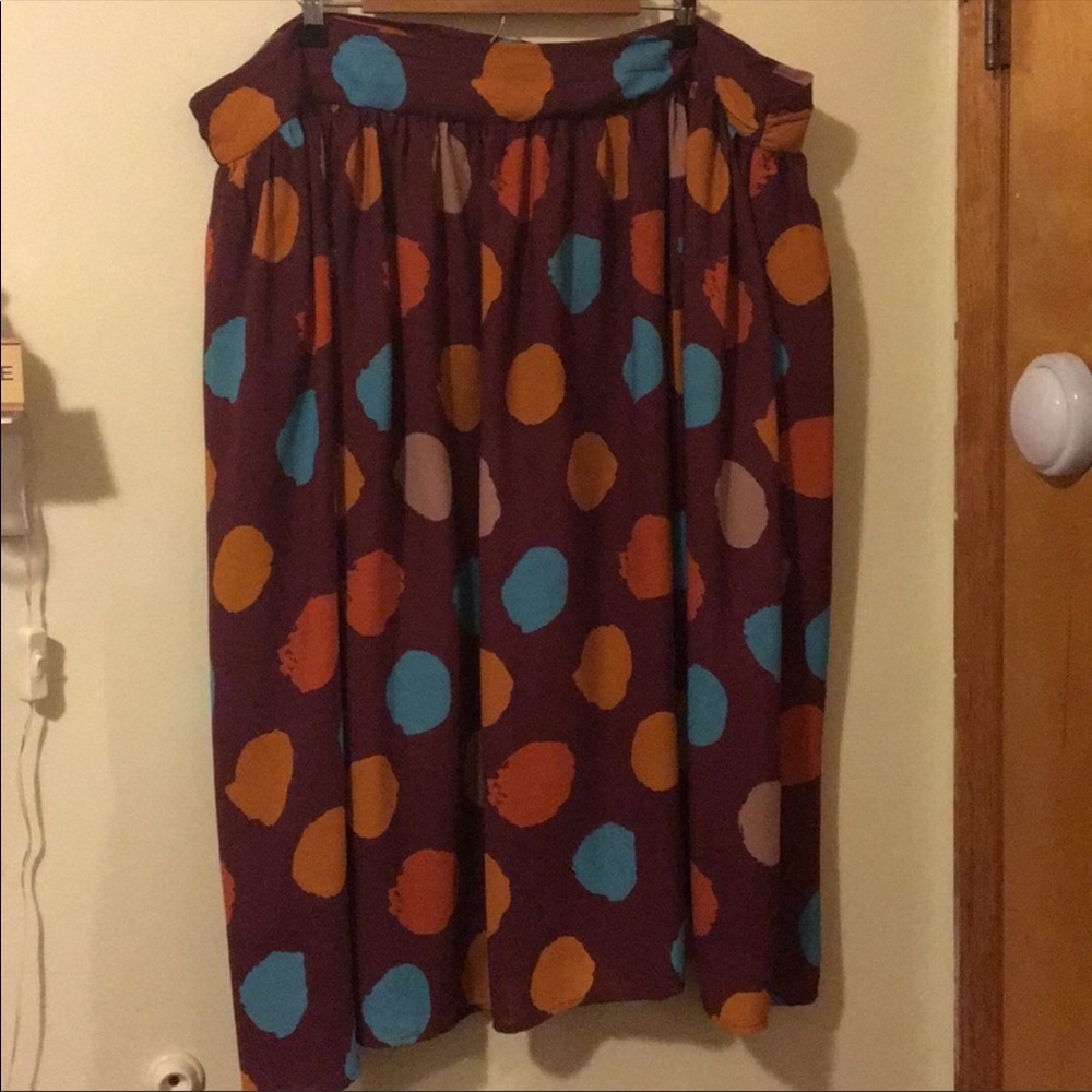 ModCloth Midi Burgundy Polka Dot Skirt !